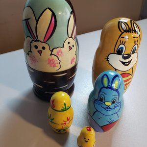 Easter bunny nesting doll 4' tall